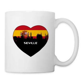 Sevilla Spanien Flagge Skyline Reise Souvenir - Tasse - Weiß - Rechts