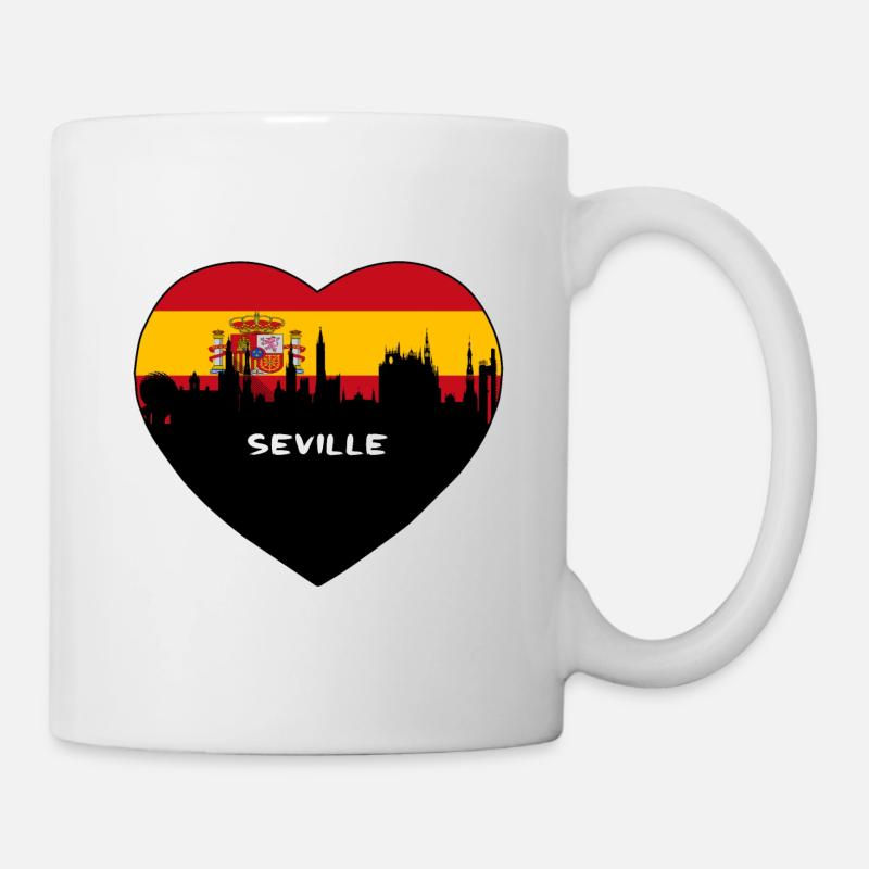 Sevilla Spanien Flagge Skyline Reise Souvenir - Tasse - Weiß
