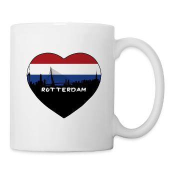 Rotterdam Pays-Bas Flag Skyline Souvenir de voyage - Mug blanc - blanc - Droite