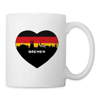 Souvenir de voyage de Brême Allemagne Flag Skyline - Mug blanc - blanc - Droite