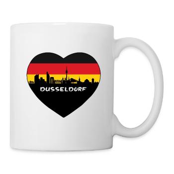 Dusseldorf Germany Flag Skyline Travel Souvenir - Mug - white - Right