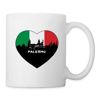 Palermo Italy Flag Skyline Travel Souvenir - Mug - white - Right