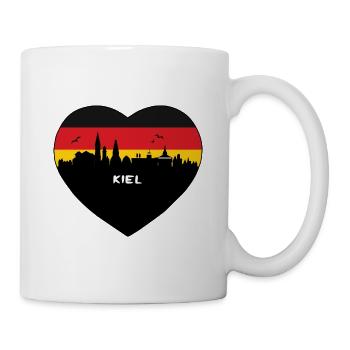 Kiel Germany Flag Skyline Travel Souvenir - Mug - white - Right
