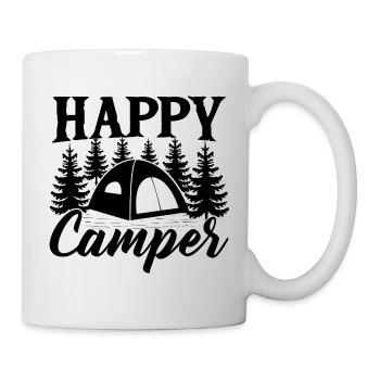 Camping Wohnmobil Van Vintage im Wohnwagen Caravan - Tasse - Weiß - Rechts