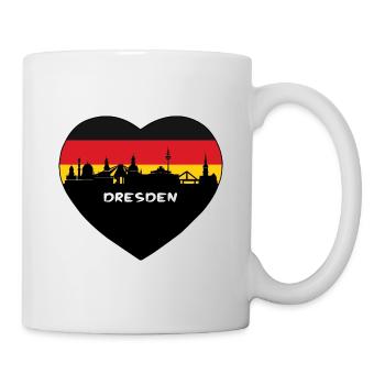 Dresden Germany Flag Skyline Travel Souvenir - Mug - white - Right