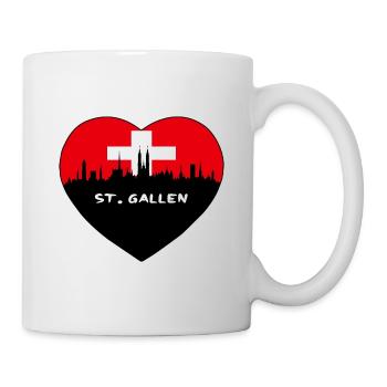 St. Gallen Switzerland Flag Skyline Travel Souveni - Mug - white - Right