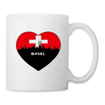 Flaggen-Skyline-Reise-Andenken Basel-Schweiz - Tasse - Weiß - Rechts