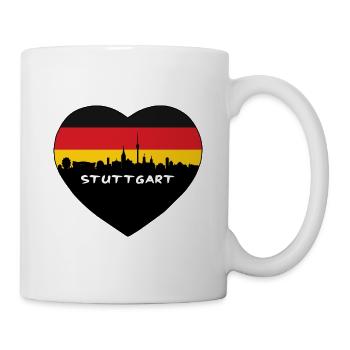 Souvenir de voyage de l'horizon du drapeau de l'Allemagne de Stuttgart - Mug blanc - blanc - Droite