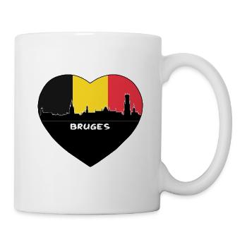 Bruges Belgique Drapeau Skyline Voyage Souvenir - Mug blanc - blanc - Droite