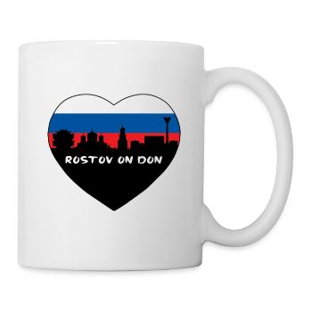 Rostov On Don Russie Drapeau Skyline Travel Souvenir - Mug blanc - blanc - Droite