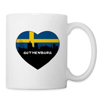 Gothenburg Sweden Flag Skyline Travel Souvenir - Mug - white - Right