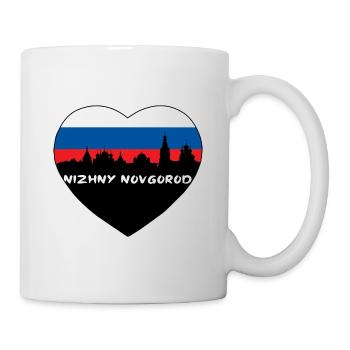 Nizhny Novgorod Russie Drapeau Skyline Voyage Souvenirs - Mug blanc - blanc - Droite