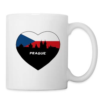 Flaggen-Skyline-Reise-Andenken Prags Tschechien - Tasse - Weiß - Rechts