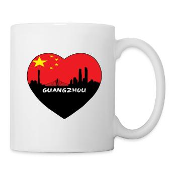 Flaggen-Skyline-Reise-Andenken Guangzhous China - Tasse - Weiß - Rechts