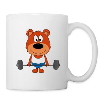 TEDDY - BÄR - FITNESS - BODYBUILDING - TIER - Tasse - Weiß - Rechts