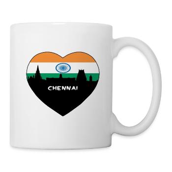 Chennai India Flag Skyline Souvenir de voyage - Mug blanc - blanc - Droite