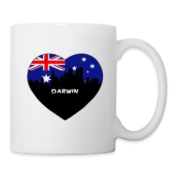 Darwin Australien Flagge Skyline Reise Souvenir - Tasse - Weiß - Rechts