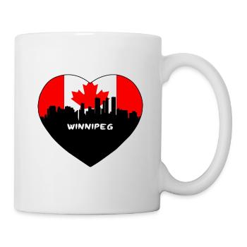 Souvenir de voyage de Winnipeg Canada Flag Skyline - Mug blanc - blanc - Droite