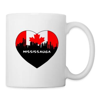 Mississauga Canada Flag Skyline Travel Souvenir - Mug - white - Right
