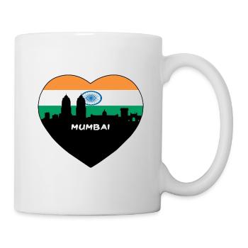 Mumbai India Flag Skyline Travel Souvenir - Mug - white - Right