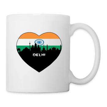 Delhi India Flag Skyline Souvenir de voyage - Mug blanc - blanc - Droite