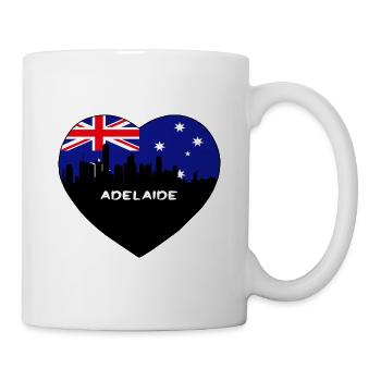 Adelaide Australien Flagge Skyline Reise Souvenir - Tasse - Weiß - Rechts