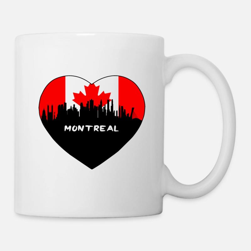 Souvenir de voyage Skyline du drapeau du Canada Montréal - Mug blanc - blanc