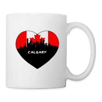 Calgary Canada Flag Skyline Travel Souvenir - Mug - white - Right