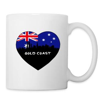 Gold Coast Australia Flag Skyline Travel Souvenir - Mug - white - Right