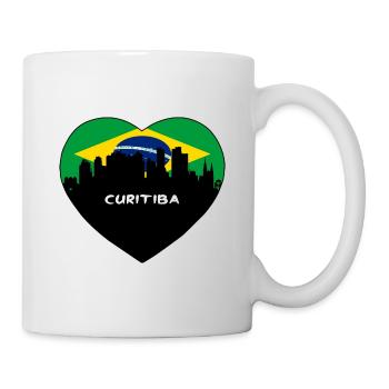 Curitiba Brasilien Flagge Skyline Reise Souvenir - Tasse - Weiß - Rechts