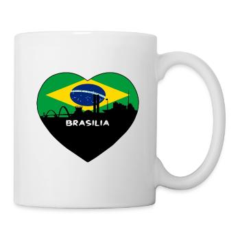 Brasilia Brazil Flag Skyline Travel Souvenir - Mug - white - Right