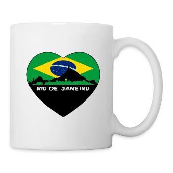 Rio de Janeiro Brasilien Flagge Skyline Reisesouvenir - Tasse - Weiß - Rechts