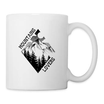 Mountains Lovers - Dotwork tattoo art - Mug blanc - blanc - Droite