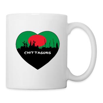 Chittagong Bangladesch Flagge Skyline Reise Souvenir - Tasse - Weiß - Rechts