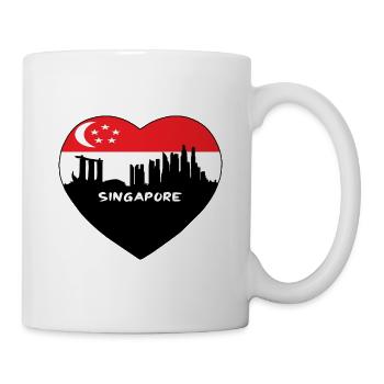 Singapur Singapur Flagge Skyline Reise Souvenir - Tasse - Weiß - Rechts