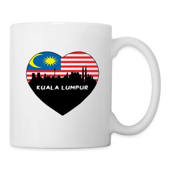 Kuala Lumpur Malaysia Flag Skyline Travel Souvenir - Mug - white - Right