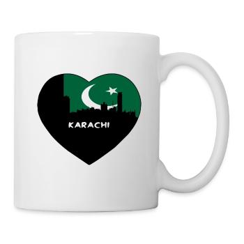 Karachi Pakistan Flag Skyline Souvenir de voyage - Mug blanc - blanc - Droite