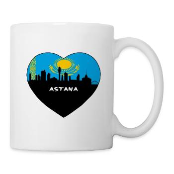 Astana Kazakhstan Flag Skyline Souvenir de voyage - Mug blanc - blanc - Droite