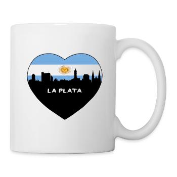 La Plata Argentinien Flagge Skyline Reise Souvenir - Tasse - Weiß - Rechts