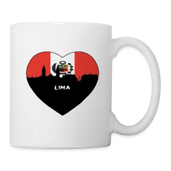 Lima Peru Flagge Skyline Reise Souvenir - Tasse - Weiß - Rechts