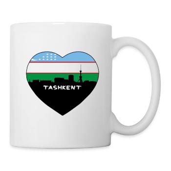 Taschkent Usbekistan Flagge Skyline Reise Souvenir - Tasse - Weiß - Rechts