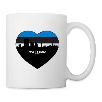 Tallinn Estonie Flag Skyline Souvenir de voyage - Mug blanc - blanc - Droite