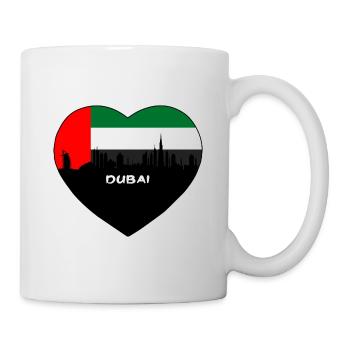 Dubai Uae Flag Skyline Travel Souvenir - Mug - white - Right