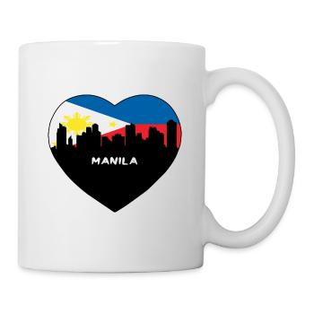 Manila Philippinen Flagge Skyline Reise Souvenir - Tasse - Weiß - Rechts