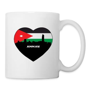 Amman Jordan Flag Skyline Souvenir de voyage - Mug blanc - blanc - Droite