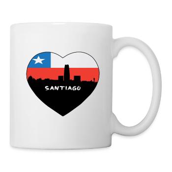 Santiago Chile Flagge Skyline Reise Souvenir - Tasse - Weiß - Rechts