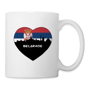 Belgrade Serbie Flag Skyline Souvenir de voyage - Mug blanc - blanc - Droite