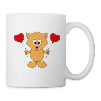 KATZE - LIEBE - LOVE - TIER - TIERISCH - VERLIEBT - Tasse - Weiß - Rechts