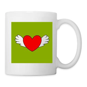 red heart red green - Mug - white - Right