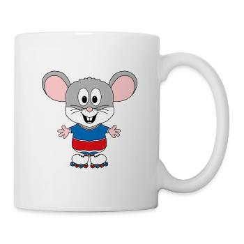 MAUS - INLINE SKATING - TIER - KIND - BABY - SPORT - Tasse - Weiß - Rechts